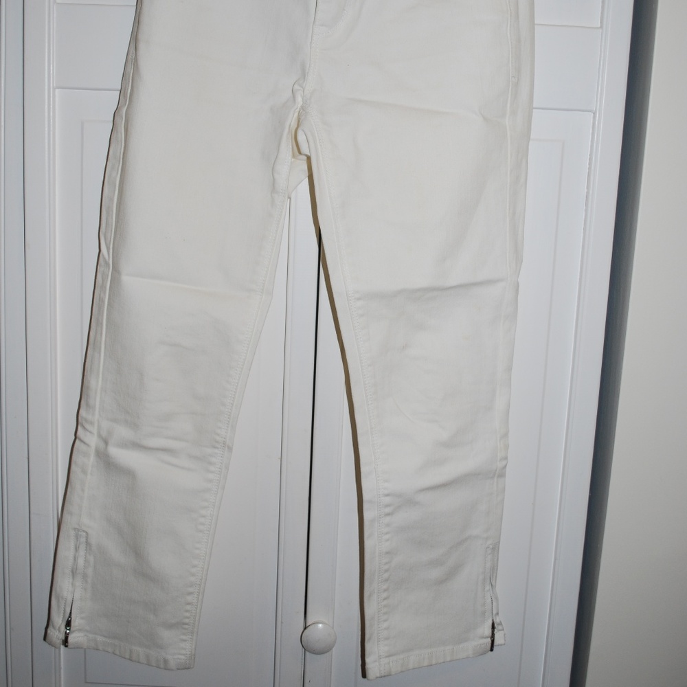 WHBM Blanc crop denim ankle zip